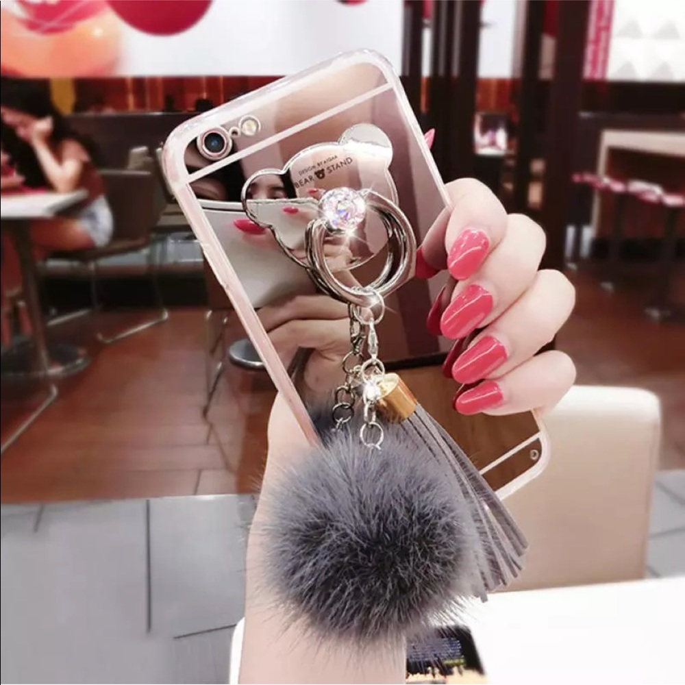 New IPhone 7 Plus mirrored pompom Case - Picture 2 of 5